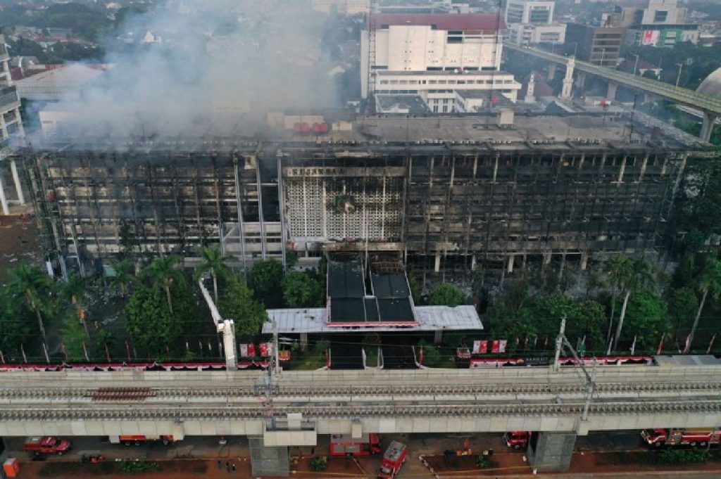 Kantor Kejagung pasca kebakaran. (ist)