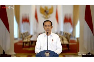 Presiden Jokowi saat keterangan pers