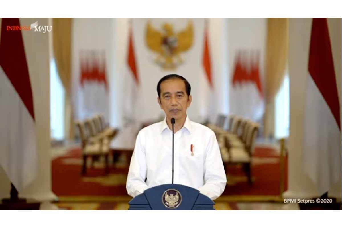 Presiden Jokowi saat keterangan pers