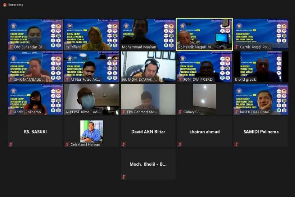 Interaksi perwakilan afiliasi dan mitra industri dalam Zoom Meeting