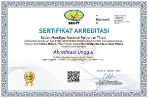 Sertifikat akreditasi Unggul BAN-PT, Teknik Elektro (TE), Fakultas Teknik Universitas Brawijaya (FT UB)