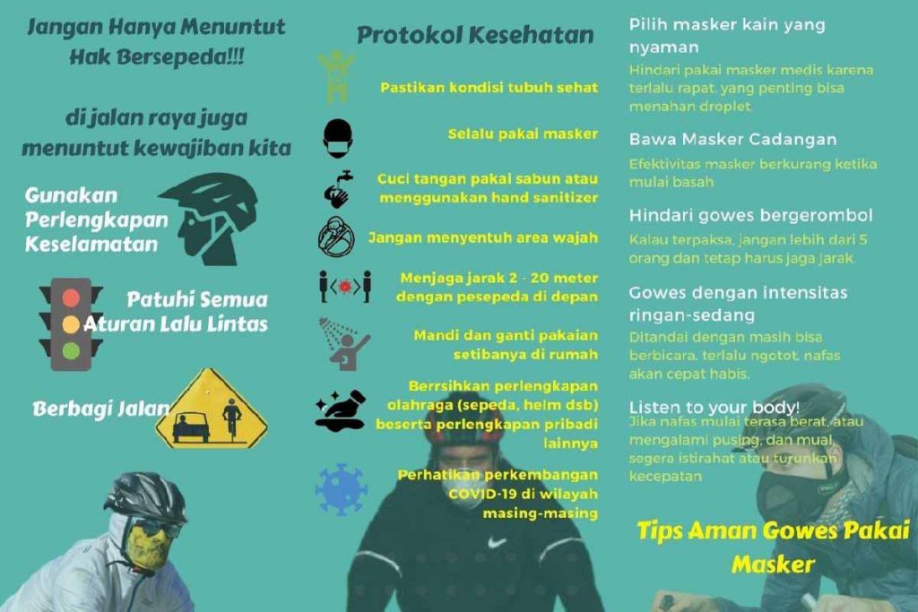 Tips aman gowes pakai masker