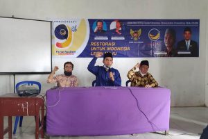 Harlah Partai NasDem dengan mengusung tema 'Restorasi Untuk Indonesia Lebih Maju' itu digelar di Aula MI Al-Falah Kelurahan Banaran, Kecamatan Pesantren Kota Kediri - Harlah Ke 9 Partai NasDem Momentum Kemenangan Pemilu 2024