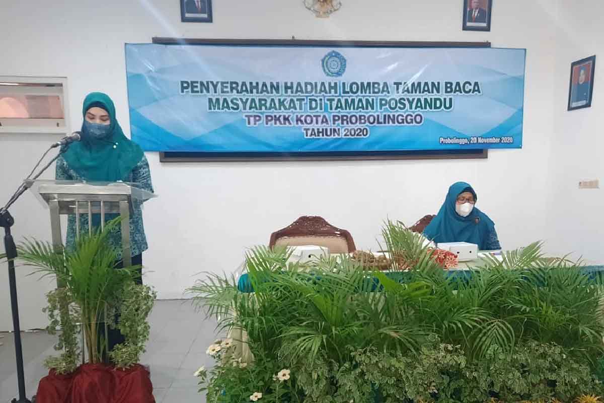 Ketua TP-PKK Kota Probolinggo, Aminah Hadi - TP-PKK Kota Probolinggo Gelar Lomba TBM