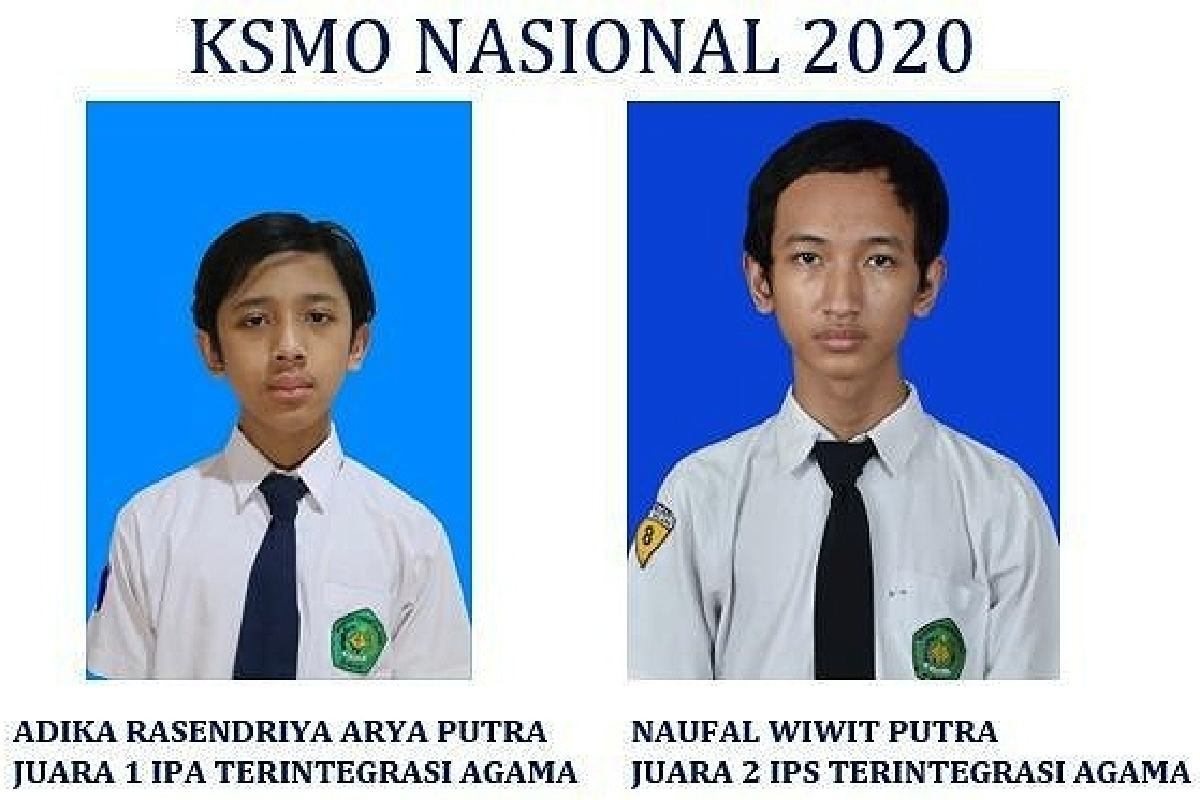Dua siswa peraih juara KSMO Nasional 2020 - Siswa MTsN 1 Kota Malang Juara KSMO Nasional 2020