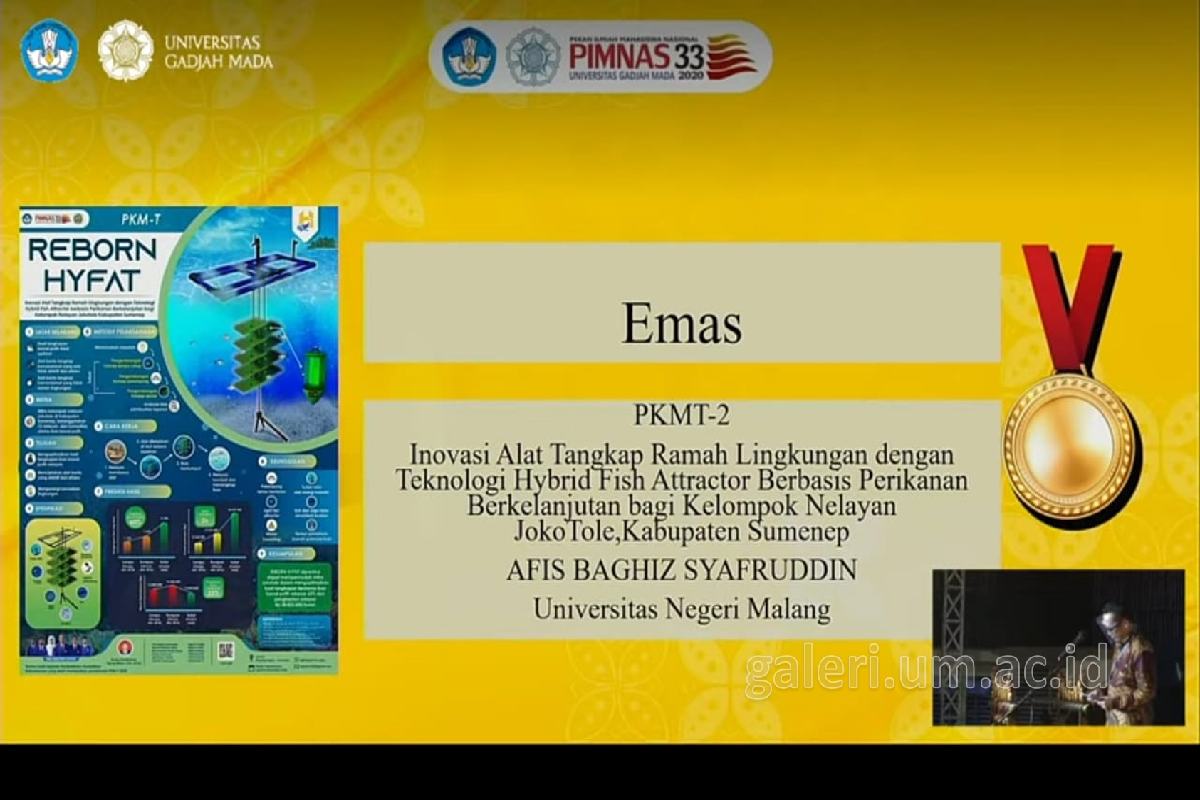 Salah satu medali PIMNAS 33 yang diraih UM. (ist) - UM Duduki Peringkat ke-9 PIMNAS ke-33