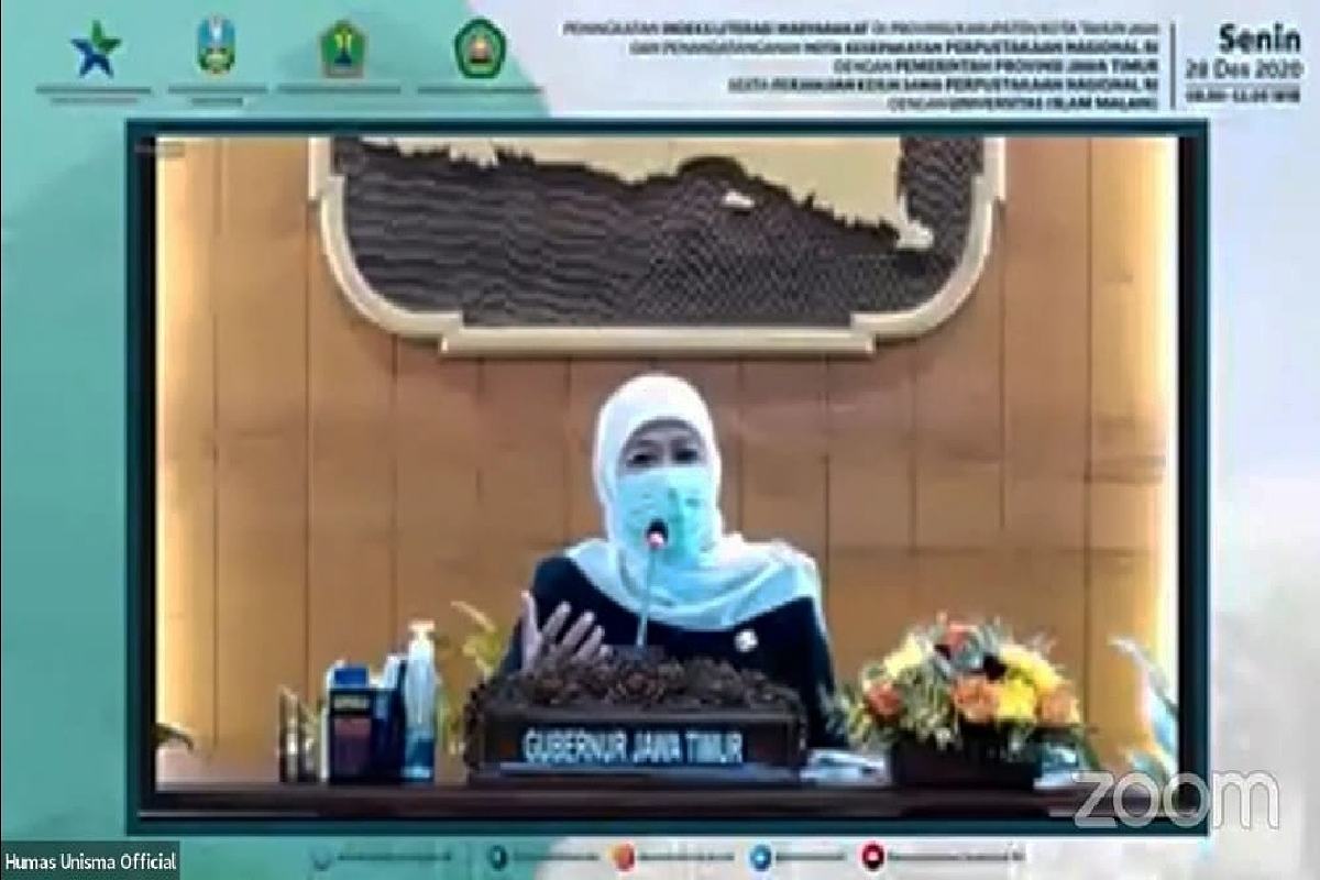 Gubernur Jatim Khofifah Indar Parawansa. (ist) - Khofifah Dorong Penguatan Literasi Wujudkan SDM Unggul