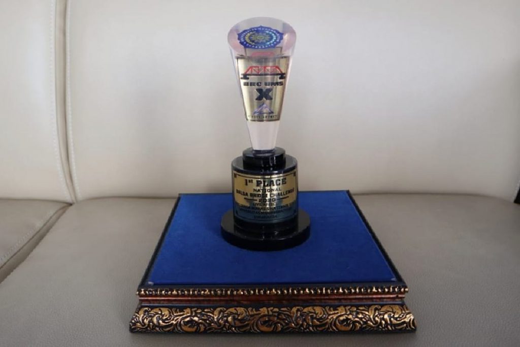 Penghargaan National Balsa Bridge Challenge 2020. (ist) - Tim Arya Satya Polinema Raih Juara National Balsa Bridge Challenge 2020