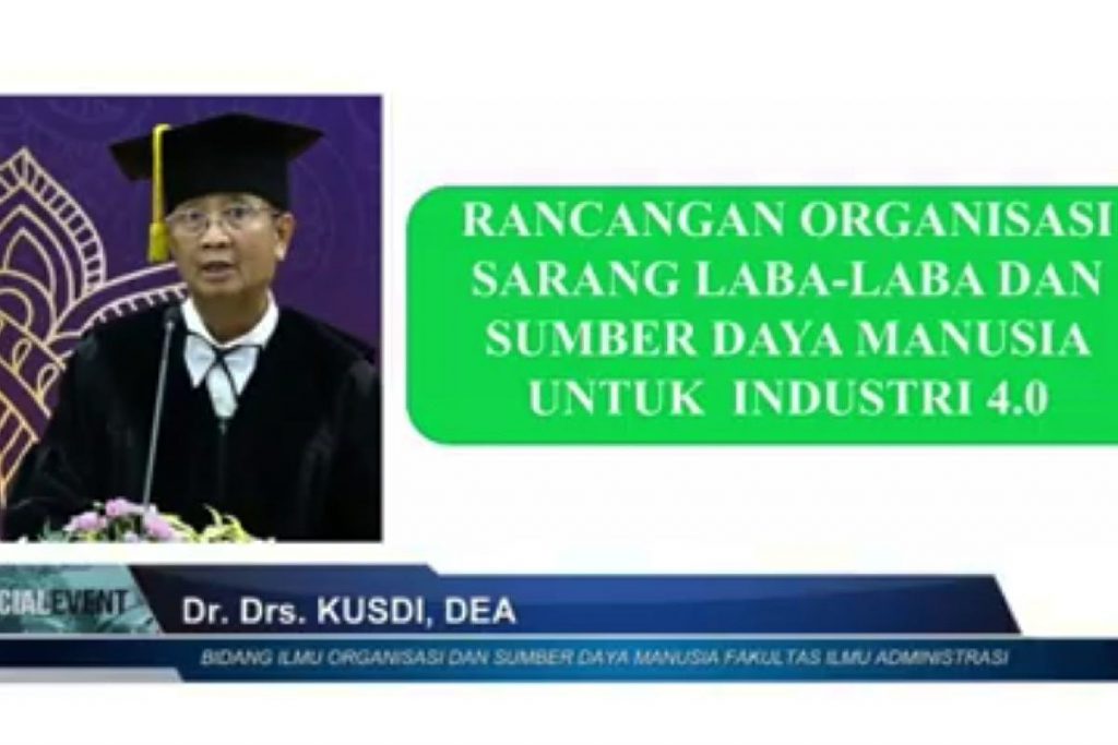 Prof Dr Drs Kusdi DEA, menyampaikan pidato pengukuhan. (rhd) - UB Kukuhkan Profesor Bidang Ilmu Organisasi SDM dan Ilmu Geoteknik