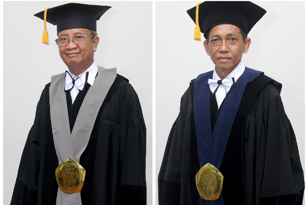 Prof Dr Drs Kusdi DEA dan Prof Dr Ir As’ad Munawir MT. (ist) - UB Kukuhkan Profesor Bidang Ilmu Organisasi SDM dan Ilmu Geoteknik