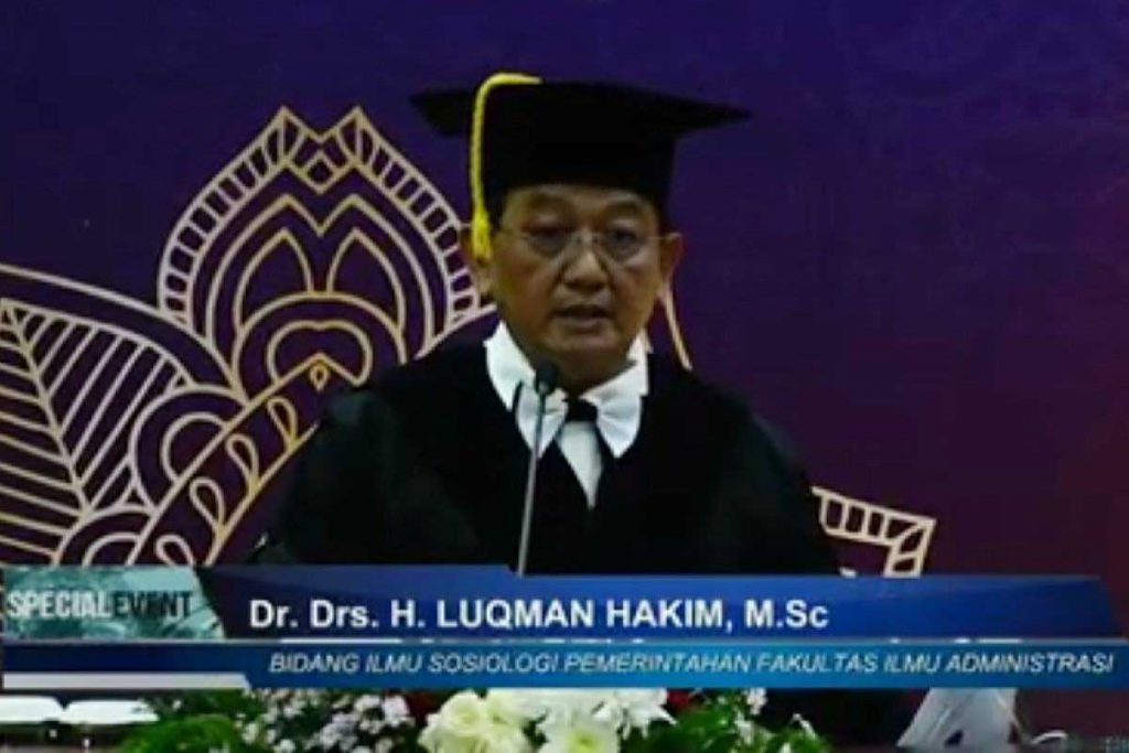 Prof Dr Drs Luqman Hakim, MSc. (rhd) - Pamungkas Tahun, UB Kukuhkan Profesor dari FIA dan FH