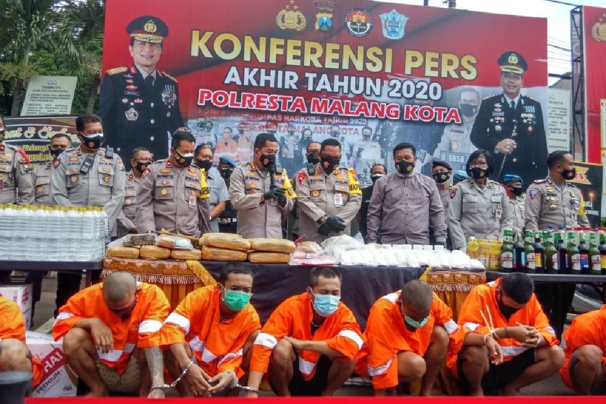 Kapolresta Malang Kota Kombes Pol Dr Leonardus Simarmata membeberkan semua kasus yang terjadi 2019-2020. (jaz) - Beberkan Capaian Kasus Kriminal 2020, Kapolresta Makota Imbau Masyarakat Tetap Waspada