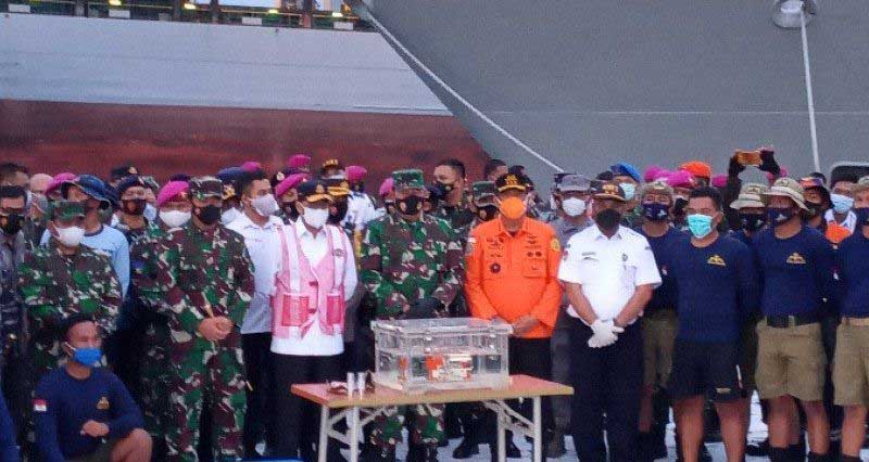 Konferensi pers FDR Black box Sriwijaya Air. (ist) - FDR Black Box Sriwijaya Air Ditemukan