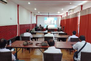 Para Pengurus PWI Malang Raya virtual dengan Forkopimda Malang Raya. (rhd) - Pengurus PWI Malang Raya Maraton Silaturahmi Forkopimda Malang Raya