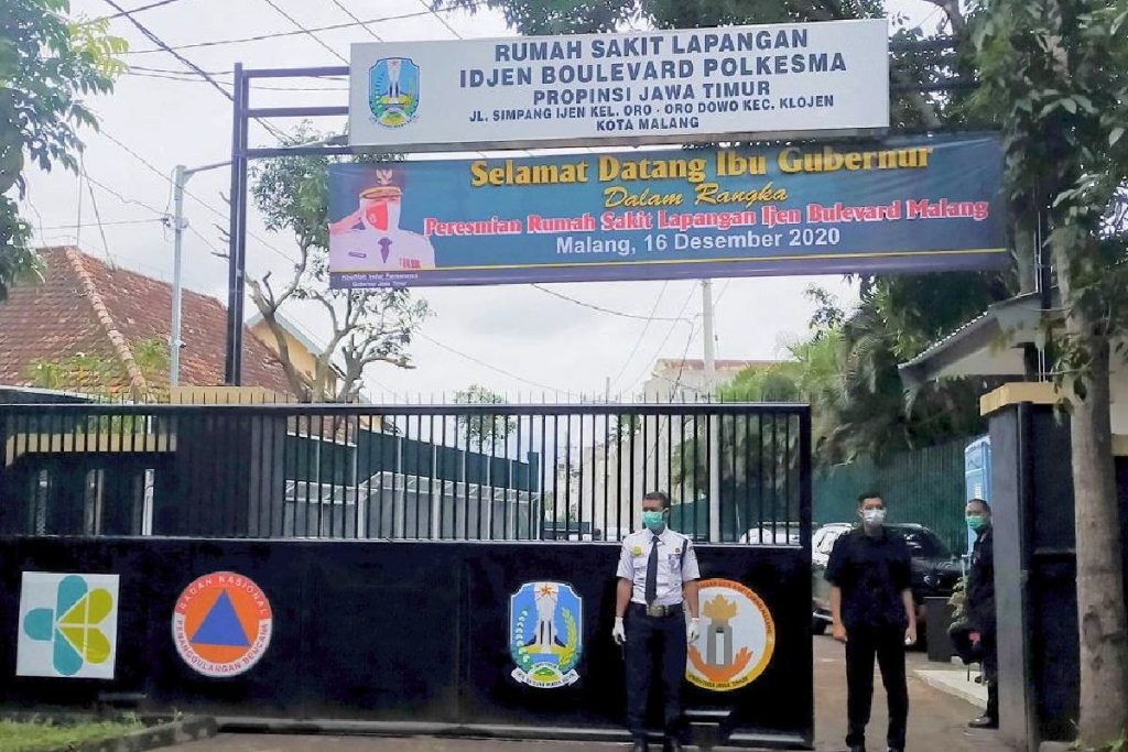 Pintu masuk RS Lapangan Idjen Boulevard Polkesma. (ist) - Cek Ketersediaan Bed RS Lapangan Melalui Situs Ini