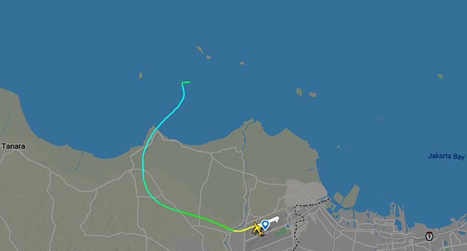 Rute Penerbangan Sriwijaya Air SJY 182. (ist) - Pesawat Sriwijaya Air SJY 182 Hilang Kontak