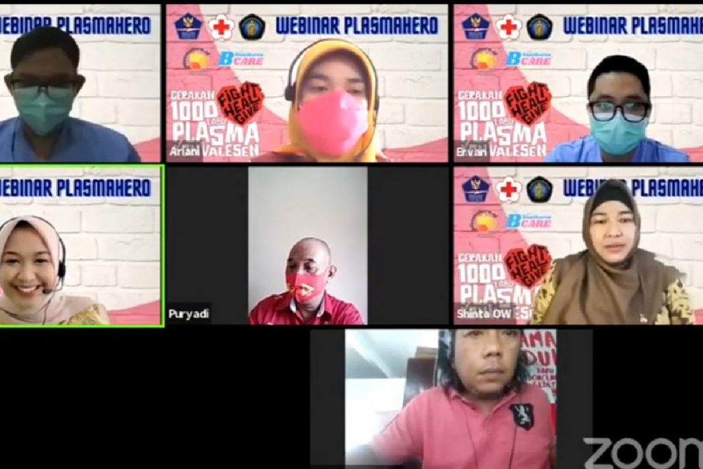 Webinar Komunitas Pendonor Plasma Konvalesen. (ist) - Jubir Satgas Covid-19: Nilai Pendonor Plasma Konvalesen Malang Tinggi