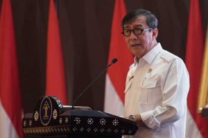 Menkumham Yasonna Laoly. (ist) - Peraturan Pelaksana UU Ciptaker Resmi Diundangkan