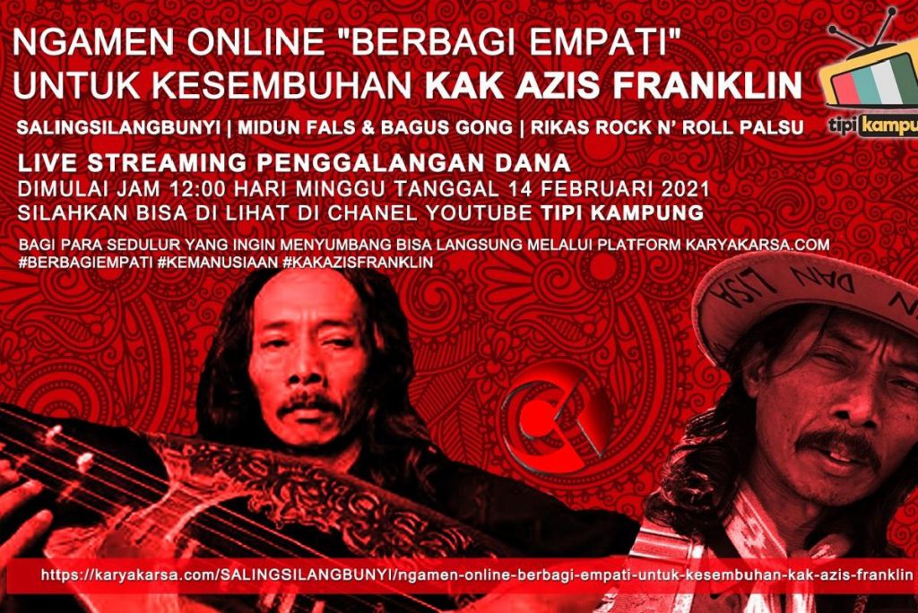 Pamflet Ngamen Online yang diinisiasi seniman Malang Raya. (ist) - Seniman Malang Ngamen Online Bantu Kesembuhan Azis Franklin