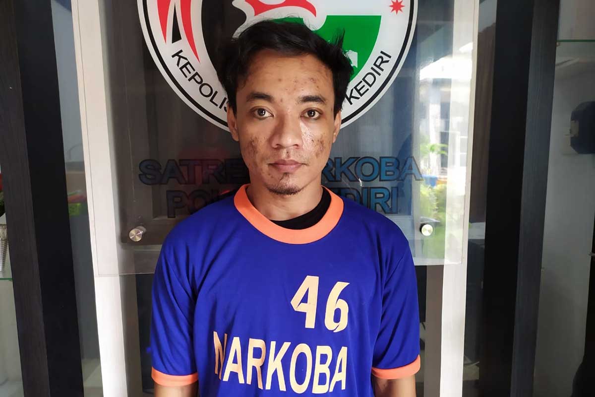 Tersangka DN alias Suhadi - Polres Kediri Kembali Kandangkan Pengedar Narkoba
