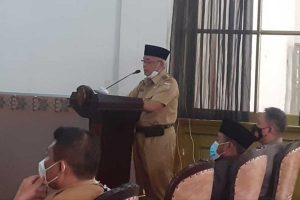 Bupati Malang memberikan sambutan dalam Musrenbang 2021 Kabupaten Malang. (ws2) - Musrenbang 2021, Pemkab Malang Tak Batasi Anggaran Kegiatan Desa