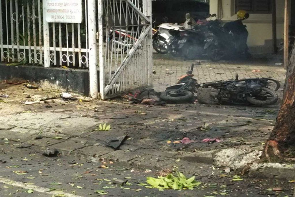 Lokasi bom bunuh diri Makassar. (ist) - Polri Ungkap Pelaku Bom Bunuh Diri Gereja Katedral Makassar