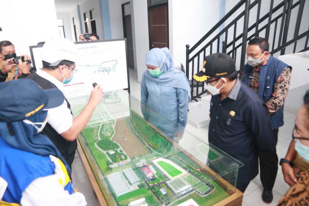 Maket alur pengolahan sampah TPA Supit Urang. (ist) - Khofifah Dorong Sanitary Landfill TPA Supit Urang, Kelola Sampah 400 Ton per Hari