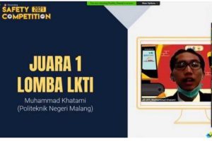 Pengumuman juara I LKTI Safety Competition 2021. (ist) - Polinema Raih Juara I LKTI Safety Competition 2021