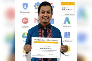 Sayid Ferdian, berhasil mendapatkan sertifikat level 1 dari Google untuk kalangan pendidik. (ist) - Tak Hanya Siswa, Guru MTsN 1 Kota Malang Dulang Pundi Prestasi