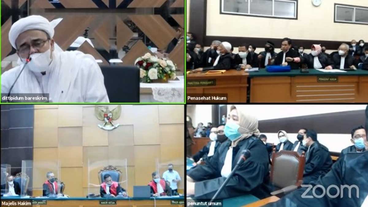 Sidang Habib Rizieq. (ist) - Habib Rizieq Walk Out Saat Sidang Kasus Tes Swab