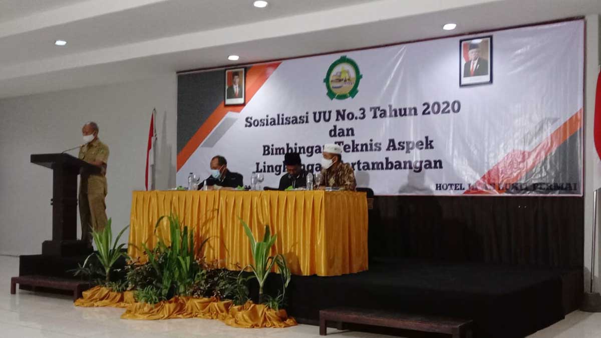 Sosialisasi UU No.3 Tahun 2020 dan Bimtek Lingkungan Pertambangan (Foto/Fals Yudistira/Memo X) - Forkompeta Bersama Masyarakat Penambang Minta Raperda Review Ditinjau Ulang