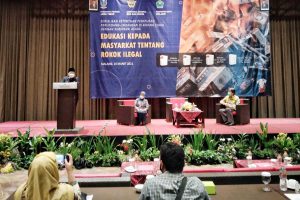 Sutiaji berikan sambutan di sosialisasi berantas rokok ilegal. (ws1) - Perangi Rokok Ilegal, Kota Malang Targetkan Cukai Sekitar Rp38 Miliar