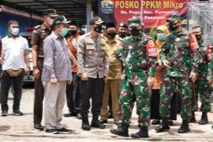Wabub Pasuruan Mujib Imron bersama Brigjen TNI Agus Setyawan Kasdam V/Brawijaya - Sebaran Covid-19 di Kabupaten Pasuruan Terkendali