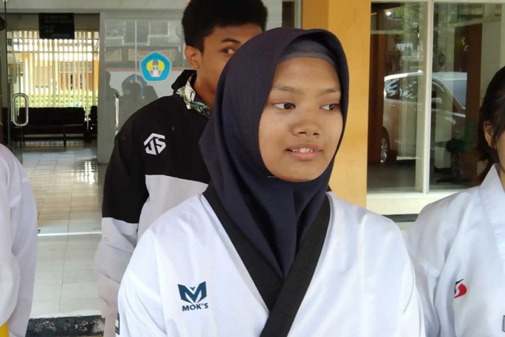 Ketua UKM Taekwondo, Bernika Natasya Ifada. (ws1) - ITN Borong Enam Medali di Ajang Taekwondo Championships 2021 Virtual