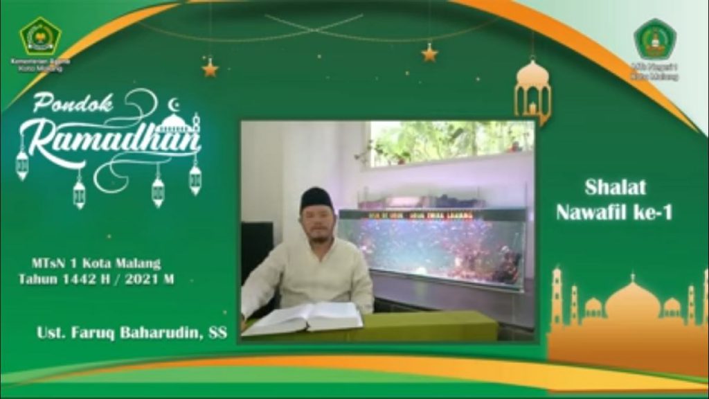 Pemaparan salah satu materi Pondok Ramadan yang disampaikan oleh salah satu guru. (rhd) - 1.131 Siswa MTsN 1 Kota Malang Ikuti Pondok Ramadan Daring