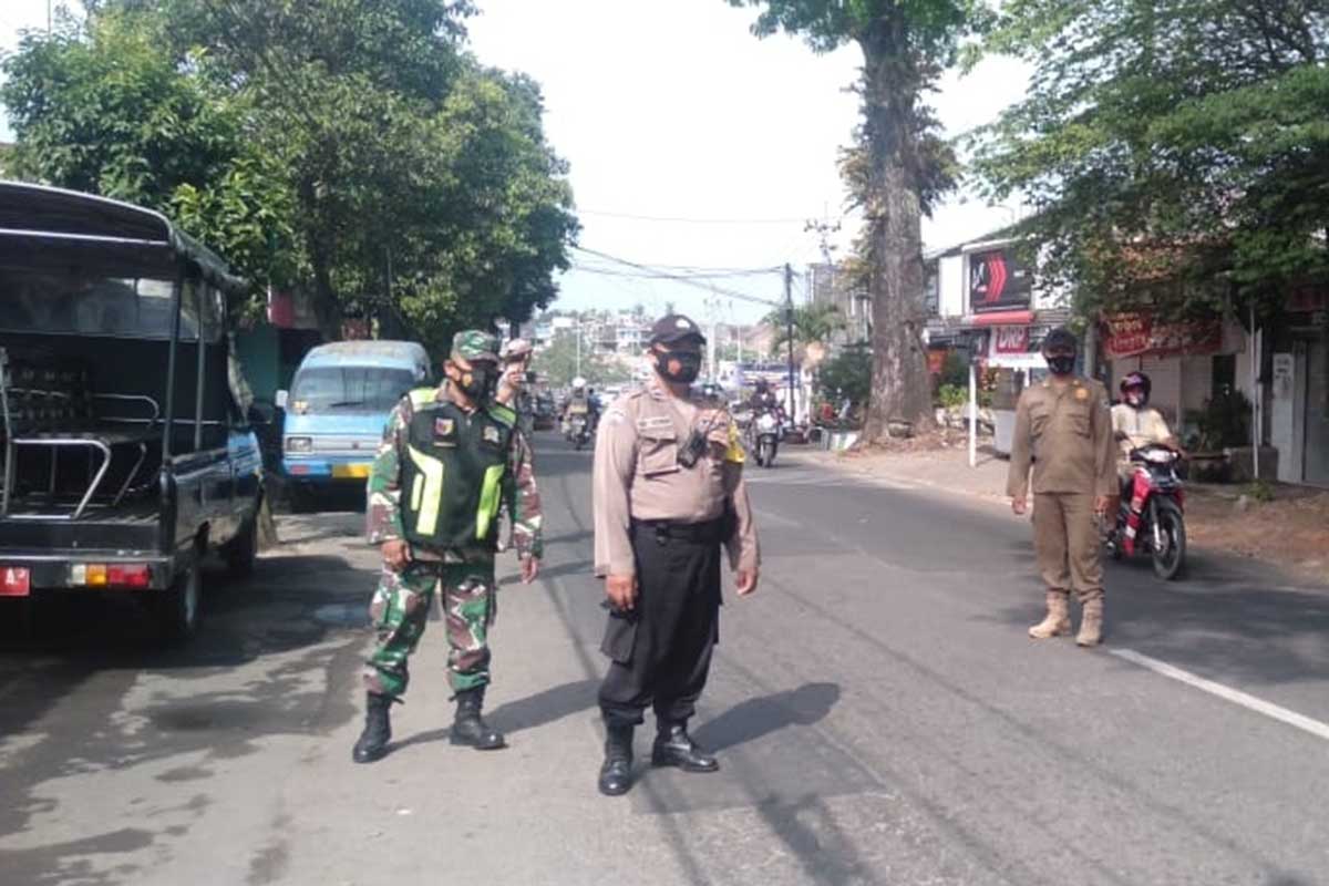 Pemanasan operasi larangan mudik di wilayah Timur Kota Malang. (ist) - Pemanasan Larangan Mudik, Opsgab Yustisi Sasar Wilayah Timur Kota Malang