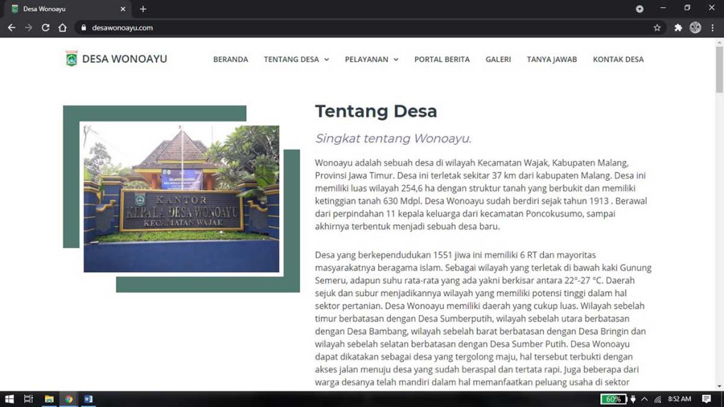Pengembangan Sistem Administrasi Desa Berbasis Online di Desa Wonoayu