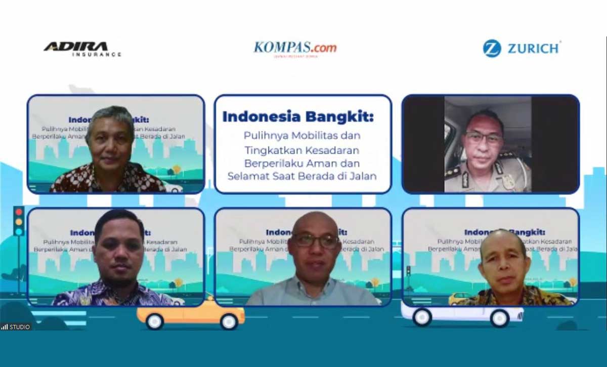 Webinar Indonesia Bangkit: Pulihnya Mobilitas dan Tingkatkan Kesadaran Berperilaku Aman dan Selamat Saat Berada di Jalan. (ist) - Adira Insurance Petakan Profil Keselamatan Jalan di Indonesia