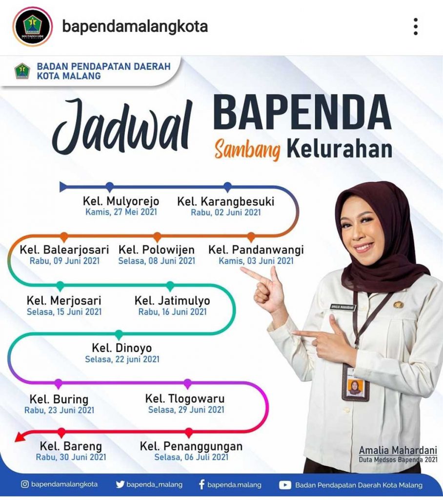 Jadwal Bapenda Sambang Kelurahan. (ist) - Bapenda Sambang Kelurahan Jemput Bola Layani Masyarakat