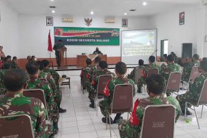 Penyampaian pentingnya Binsiap Apwil dan Puanter. (ist) - Kodim 0833 Kota Malang Gelar Binsiap Apwil dan Puanter