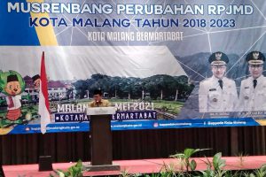 Walikota Malang, Drs H Sutiaji menyampaikan sambutan dan pemaparan materi. (ws1) - Perubahan RPJMD Kota Malang Maksimalkan Capaian OPD Terkait
