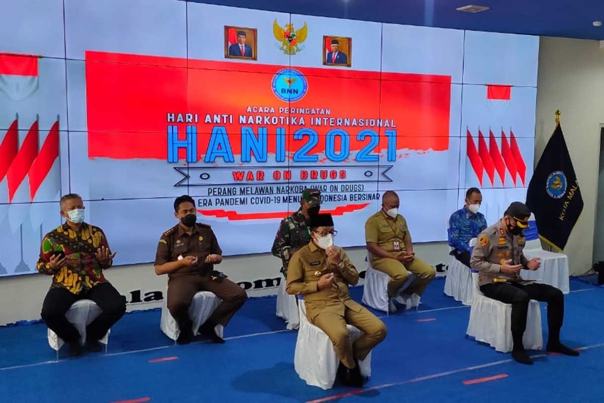 Forkopimda Kota Malang mengikuti upacara peringatan virtual HANI 2021. (ist) - Dampak Pandemi Muncul Modus Baru Peredaran Narkoba