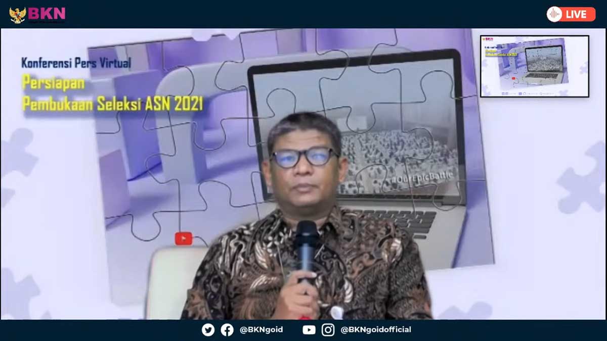 Konferensi pers pengumuman seleksi CPNS - Pendaftaran CPNS dan PPPK Dibuka 30 Juni 2021