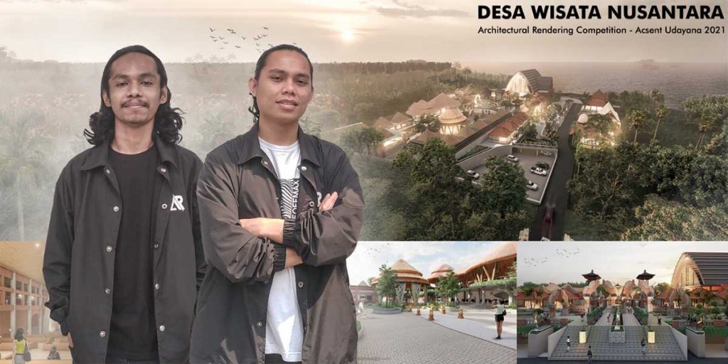 Maksimilianus Jata (kanan) dan Alessandro Pareira Saputra Wula (kiri). (ist) - Arsitektur ITN Malang Juara 1 Kompetisi Rendering Acsent 2021