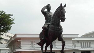 Patung Bung Karno Berkuda. (ist) - Patung Bung Karno Berkuda Diresmikan di Kemenhan