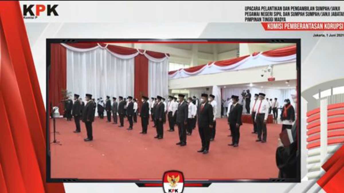 Pelantikan pegawai KPK. (ist) - Pegawai KPK Lolos TWK Resmi Dilantik Jadi ASN