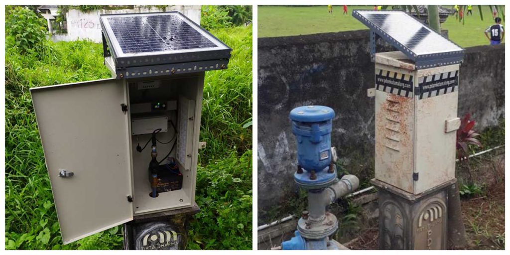 Pemanfaatan panel Surya untuk memantau tekanan dan debit air secara online, serta backup power. (ist) - Totalitas Ramah Lingkungan, Tugu Tirta Optimalisasi Panel Surya