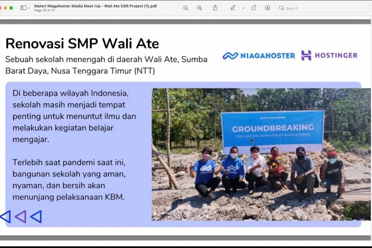 Renovasi SMP di Wali Ate, NTT. (rhd) - Niagahoster - Happy Hearts Indonesia Renovasi SMP di Wali Ate, NTT