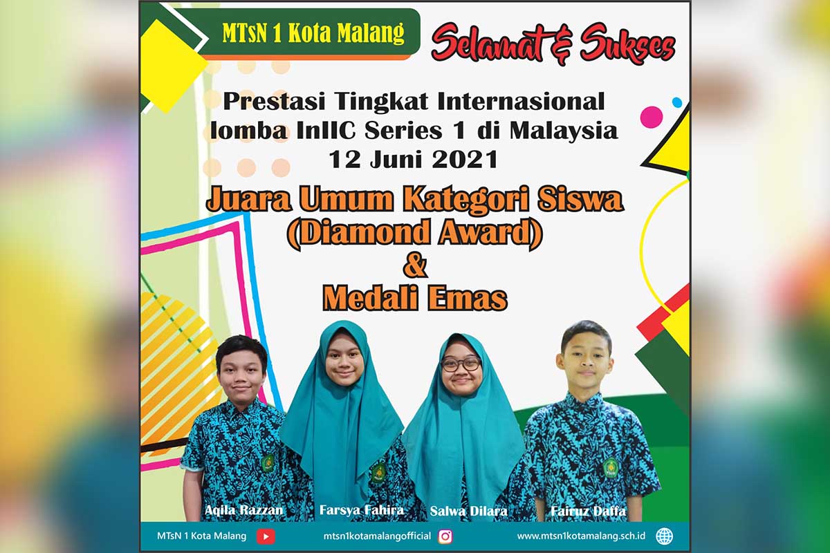 Tim KIR MTsN 1 Kota Malang Raih Dua Medali Internasional dalam InIIC 2021. (ist) - Siswa MTsN 1 Kota Malang Raih Dua Medali Internasional dalam InIIC 2021