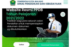 Web PPDB Kota Malang. (jaz) - PPDB Kota Malang Online 24 Jam Antisipasi Ngadat